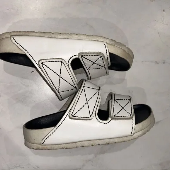 Birkenstock x Proenza Schouler Arizona Natural Leather Sandals Size 35 in White
